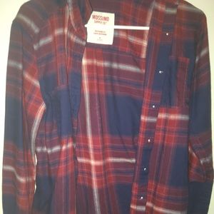 cute plaid red & navy flannel